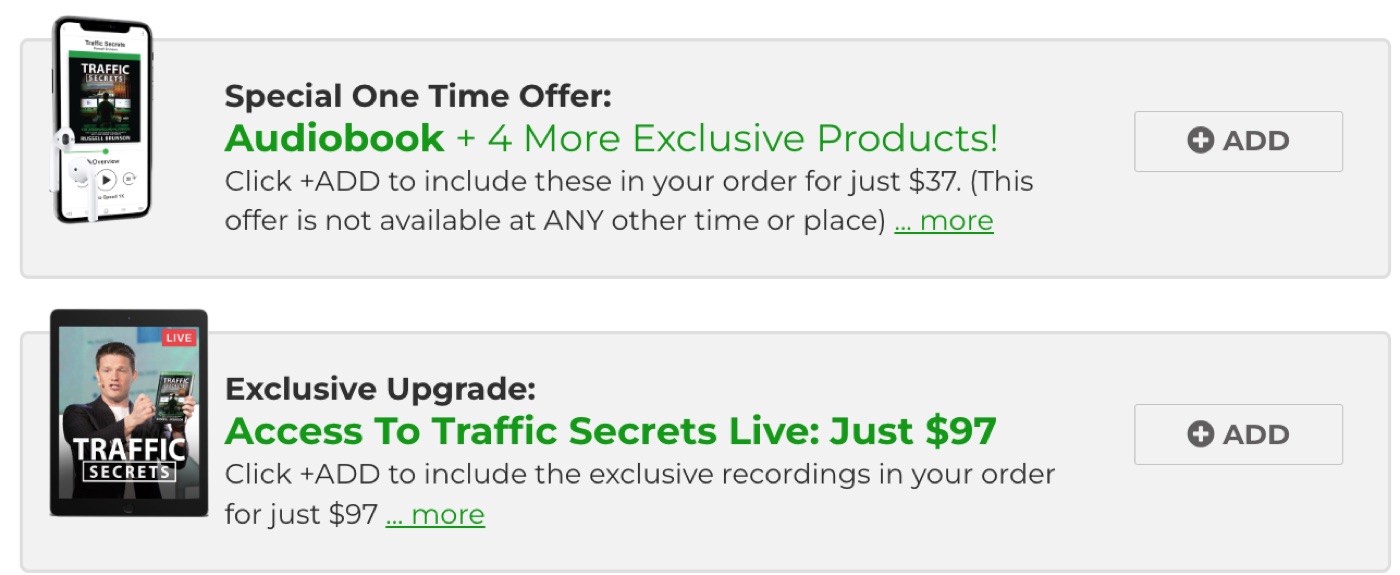 L'order bump de Traffic Secrets
