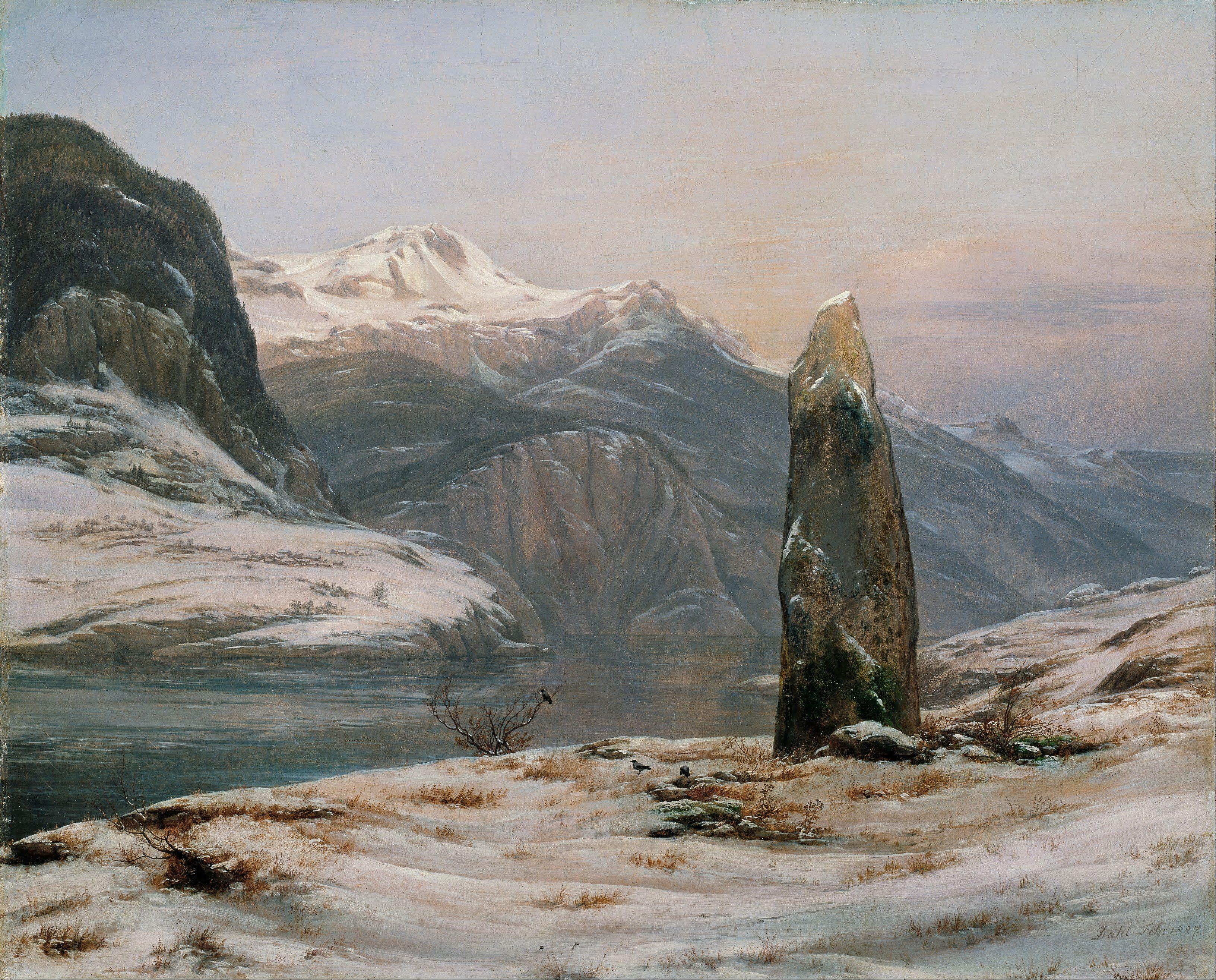 Fjord norvégien, huile sur toile